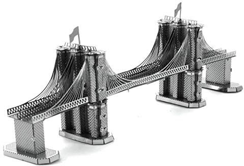 Fascinations MMS048 Metal Earth Metallbausätze - Wahrzeichen Brooklyn Bridge, lasergeschnittener 3D-Konstruktionsbausatz, 3D Metall Puzzle, DIY Modellbausatz mit 2 Metallplatinen, ab 14 Jahre
