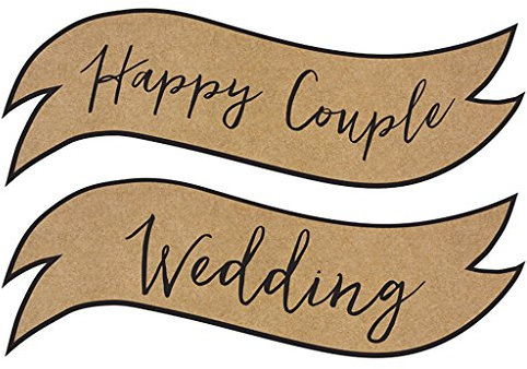 P&D Schilder Happy Couple - Wedding, ca. 55x19 cm, 2 St.