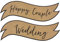 P&D Schilder Happy Couple - Wedding, ca. 55x19 cm, 2 St.