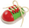 PlanToys Schnürschuh aus Holz für Kinder - Schnürsenkel Binden Lernen Kinder - Holzspielzeug zum Schuhe Binden Lernen - Motorikspielzeug ab 3 Jahre