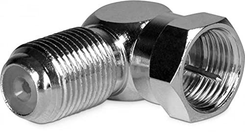 TechniSat F-Winkel-STECKER - abgewinkelter F-Stecker für Schraubverbindungen (schraubbar, mit Innengewinde, F-Buchse) Silber