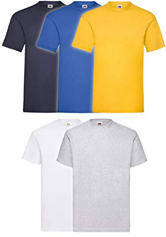 Fruit of the Loom T-Shirt pour hommes De 5 pièces PackRegular Coupe 11182V - Jeu de couleurs III, L