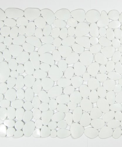 Blue Canyon Pebble Mildew Resistant Shower Mat 53cm x 53cm (Clear) (White)
