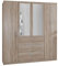Wimex Kleiderschrank/ Drehtürenschrank Click, 4 Türen, 2 große, 1 kleine Schubladen, 2 Spiegel, (B/H/T) 180 x 199 x 58 cm, Eiche Sägerau