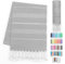 LeStoff Hamamtuch - 100% Bio-Baumwolle, 95 x 180 cm, Vorgewaschen, Saugstark, Schnelltrocknend, Leicht, Schick, Glitzer, Badehandtuch Damen, Strandtuch Damen, Badetuch groß (Grau - Silber)