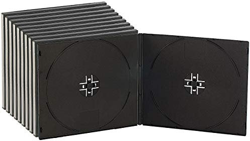 PEARL CD Tasche: Doppel CD Slim Soft Boxen im 10er-Set, 7 mm, schwarz (CD DVD Blu Ray Box, CD-Softcover-Slim, Softbox)