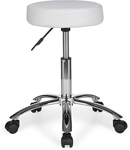 FineBuy Hocker Design Arbeitshocker Stoffbezug Sitzhocker mit Rollen Rollhocker gepolstert ohne Lehne XL
