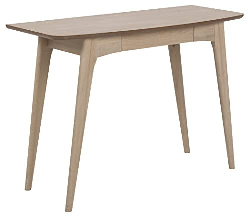 AC Design Furniture Konrad Schreibtisch, B: 105 x H: 74 x T: 45 cm, Weiße Eichenoptik, Eiche Furnier/Holz, 1 Stk