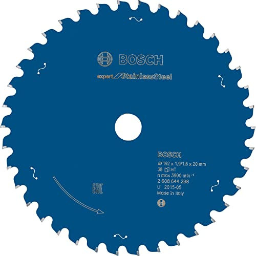 Bosch Professional Kreissägeblatt Expert for Stainless Steel (Edelstahl, 192 x 20 x 1,9 mm, 38 Zähne, Zubehör Kreissäge)