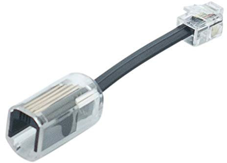 Adaptateur téléphonique RJ9 antienroulement avec câble de 3cm