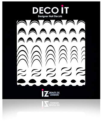 French and Half Moon (Black) Nail Decals/Stickers by iZ Beauty LDN