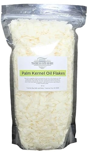 Palm Kernel Oil Flakes Sustainable Palm 32- oz. / 2LB Soap Making supply's in Stand -up Barrier Pouch All Natural.