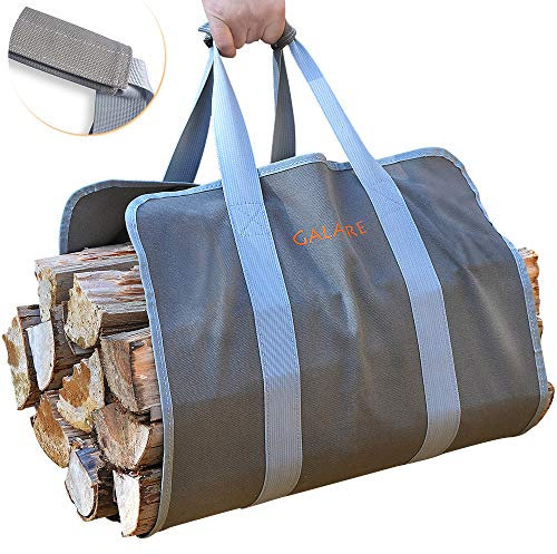 Premium de qualité de puissance Journal de bois de chauffage de transport Tote Heavy 16OZ sur toile confortable Poignées avec rembourrées pliable