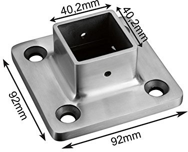 Edelstahl Bodenanker V2A Flansch Vierkant Ankerplatte Ronde Bodenhalter #16