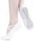 tanzmuster Ballettschuhe Mädchen - DANI - ganze Ledersohle- Weiß Größe 32 - Ballettschläppchen für Kinder - weiße Tanzschuhe fürs Ballett