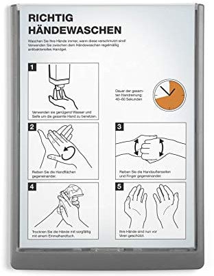 Durable Türschild Click Sign A4, zum Ankleben oder Anschrauben, graphit, 486737