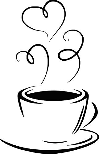 FSSS Ltd PAIR OF COFFEE TEA CUPS vinyl wall decal sticker 60cm x 40cm KITCHEN