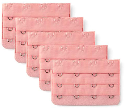 Allegra K sourcing map, estensioni elastiche per reggiseno, 3 x 4 ganci, con clip, multicolore, rosa, 3 file e 4 ganci, 5 pezzi