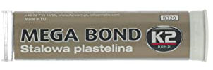 K2 Mega Bond, Mastic d'acier, bi-matière, idéal pour élaboration de pièces métal, Fer, Acier, Tube de 60 g