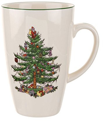 Spode XT8431-XP Christmas Tree Latte Mug, Stoneware, 651 milliliters, Multi, 22 Ounce