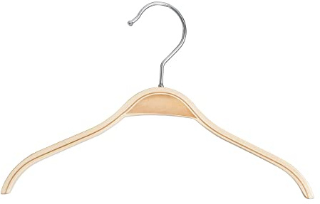 Aigentlich Schichtholzbügel Kleiderbügel Natur, 25er Set, 42cm | Holzbügel Garderobenbügel Ladenausstattung, drehbarer Haken, klar lackiert