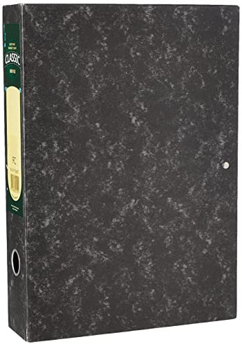 Rexel Classic Foolscap Lock Spring Box File Pack of 5 - Black/ Green, 70mm