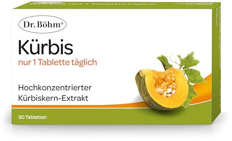 Dr. Böhm Kürbis nur 1 Tablette täglich: Kürbis-Extrakt zur Unterstützung, für den Mann ab 40, 90 Tabletten