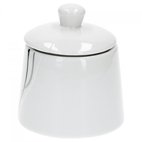 Van Well Zuckerdose Silver Night einzeln, 250 ml, Ø 95 mm, H 105 mm, runder Zuckerspender + Deckel, Hotelporzellan, abstraktes Dekor, Gastro