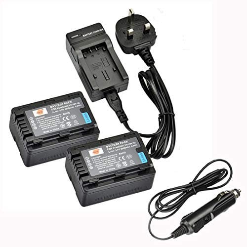DSTE 2X VW-VBK180 Li-ion Battery + Charger DC106U Compatible with Panasonic HC-V100M, HC-V500, HC-V500M, HC-V700, HC-V700M, HDC-HS60, HDC-HS80, HDC-SD40, HDC-SD60, HDC-SD80, HDC-SD90 Digital Cameras