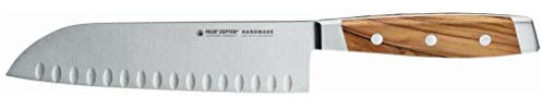 Felix SOLINGEN 836007 First Class Wood Santoku-Messer - Klingen-Stahl Kullenschliff Olivenholzgriff - Made in Germany