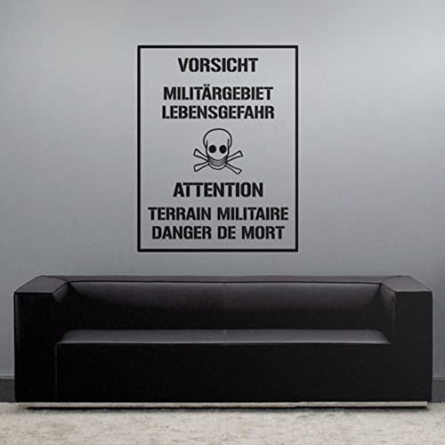 Copytec Vorsicht Militärgebiet Lebensgefahr Schild Totenkopf (ca. 45x58cm) #3772