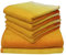 Dyckhoff 6-TLG Frottier Handtücher Set COLORI mit Aufhängeschlaufe 100% Baumwolle 450 g/m² BIO GOTS OEKO-Tex zertifiziert weich saugstark 2x Duschtuch 70x140 cm 4x Handtuch 50x100 cm gelb 0768596800