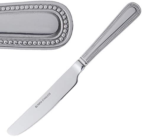 Olympia C127 Bead soliden Griff Dessertmesser, hochglanzpoliert, Finish, 18/0, Edelstahl, 199 mm Länge (12 Stück)