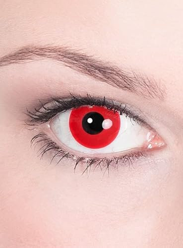 Satan Teufel Kontaktlinsen/Jahreslinsen - Motivlinsen ohne Sehstärke - Unisex - Erwachsene - ideal für Halloween, Karneval, Motto-Party & Horror-Events