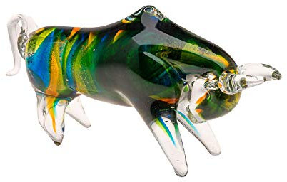 Glas Stier Bulle im Italien Murano Stil 24cm Glasfigur Skulptur Glass Bull