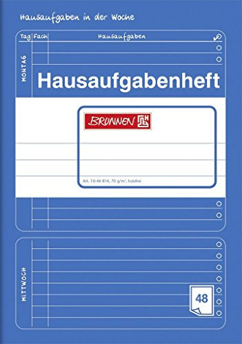 Hausaufgabenheft BRUNNEN 48 Blatt / DinA5 - 70g (blau)