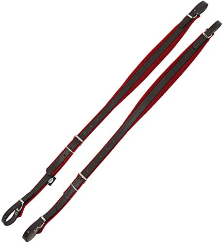 Alpenklang Harmonikariemen Standard für Akkordeon 48 Bass rot/braun (Längenverstellbar 75-85cm, Riemenbreite 3,5cm, Polsterung)