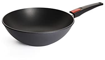 Woll Diamond Lite Wok- und Rührpfanne, Ø 30 cm, 10 cm hoch, mit abnehmbaren Stiel - Geeignet für Ceran, Gas, Elektro, Halogen - nicht induktionsgeeignet, Aluminiumguss, Antihaft-Versiegelung