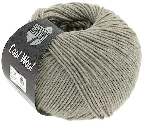 LANA GROSSA Cool Wool Uni | Extrafeine Merinowolle waschmaschinenfest und filzfrei | Handstrickgarn aus 100% Schurwolle (Merino extrafein) | 50g Wolle zum Stricken & Häkeln | 160m Garn FB 2027