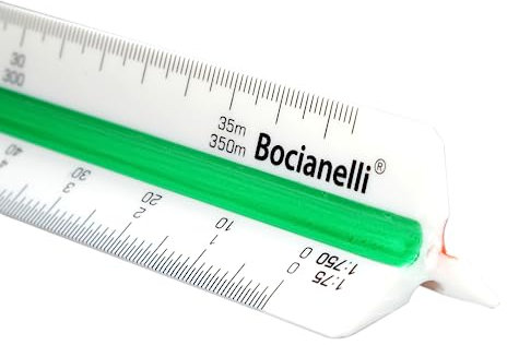 Bocianelli Maßstab Lineal 30 cm Kunststoff Dreikantmaßstab Maßstabslineal 1:10 1:20 1:25 1:30 1:40 1:50 1:100 1:200 1:250 1:300 1:400 1:500 Lineal 30cm für Architekt oder Ingenieur