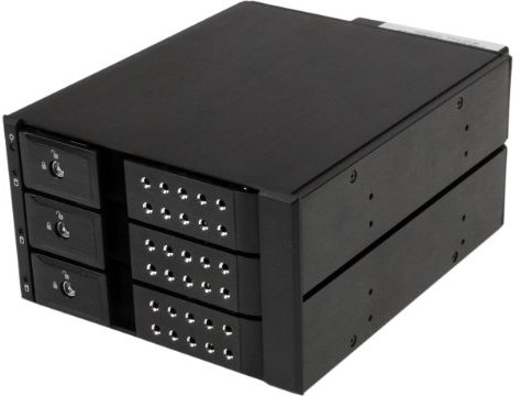 StarTech.com Scheda Backplane per Rack Portatili Hot-Swap Trayless in Alluminio 3 Alloggiamenti per SAS II/SATA III 3,5, HDD 6 Gbps