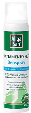 Allga San Deospray - Deodorante Scarpe Spray Antiodore, 100 ml - Trattamento al Pino Mugo Specifico per Piedi Freschi e Asciutti