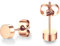 ELBLUVF Stainless Steel Rose Gold Plated Dot Round Ball Stud Earrings (Rose gold)