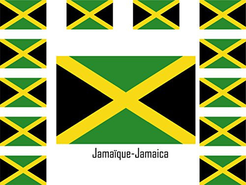 Safirmes Aufkleber-Set, 15 Stück, Vinyl-Aufkleber, Motiv: Jamaika, jamaikanische Flagge