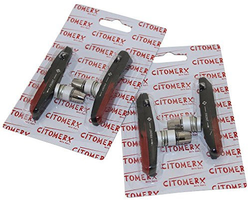 2 Paar Fahrrad Bremsbeläge, Bremsklötze, Bremsschuhe CMX 72mm schwarz/Two Tone für Shimano XTR, Deore XT V-Bremsanlage