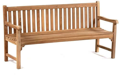 BrackenStyle Warwick 4 Seat Grade A Teak Wooden Garden Bench, 180cm