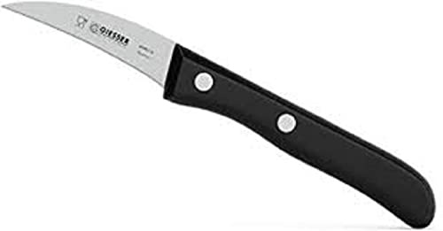 Giesser seit 1776 - Made in Germany - Tourniermesser schwarz, Klinge 6 cm, rutschfest, scharfes Schälmesser spülmaschinenfest, rostfrei