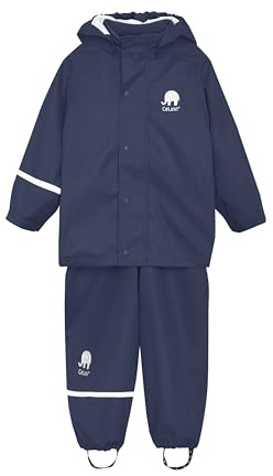 Celavi Jungen Zweiteiliger Regenanzug in Vielen Farben Regenjacke, Blau (Dark Navy), 140