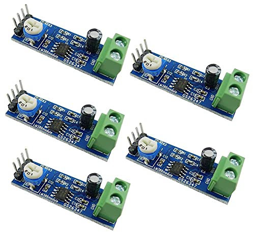 Aihasd 5PCS LM386 Audio Amplificateur Module 200 Times 5V-12V Entrée 10K Résistance réglable