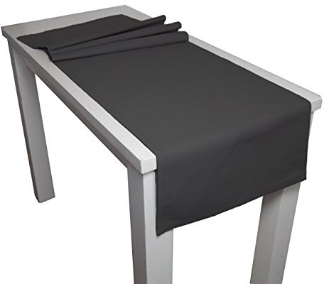 beties Farbenspiel Tischläufer ca. 40x150 cm - in interessanter Größen- und Farbauswahl - 100% Baumwolle für eine fröhlich Stimmung in Unifarben (Schiefer)